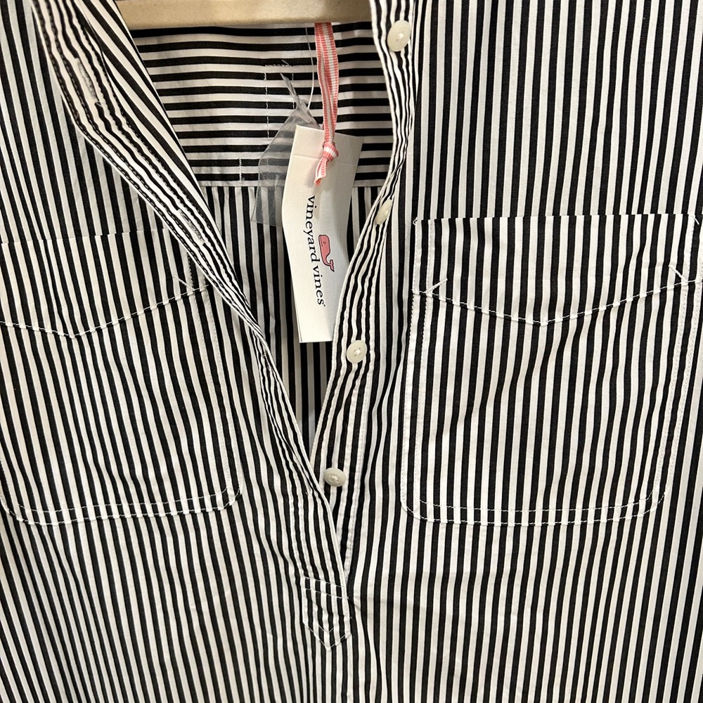 Vineyard Vines Shift dress NWT. Black and white stripes - Picture 3 of 6